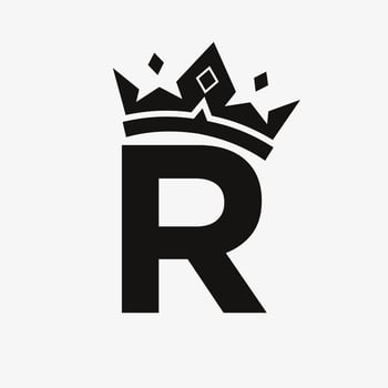Crown Logo on Letter R Vector Template for Beauty, Fashion, Elegant, Luxury Sign
