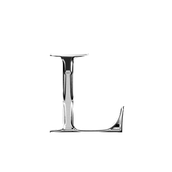 L silver metallic luxury chrome alphabet font png