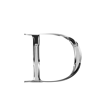 D silver metallic luxury chrome alphabet font png