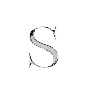 S silver metallic luxury chrome alphabet font png