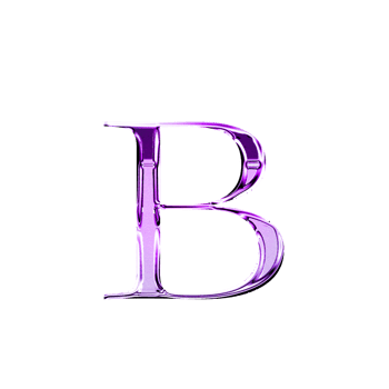 B purple metallic luxury chrome alphabet font png