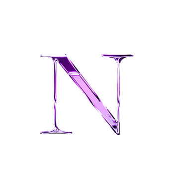 N purple metallic luxury chrome alphabet font png