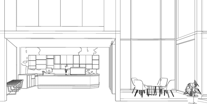 3D illustration of coffee shop vector