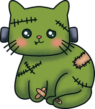Frankenstein Cat Illustration vector