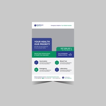 corporate medical flyer design vector