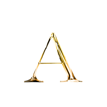 A gold metallic luxury chrome alphabet font png