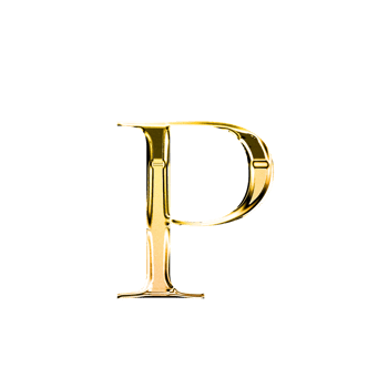 P gold metallic luxury chrome alphabet font png