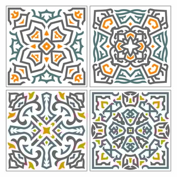 Vector mandala ceramic tile Pattern set