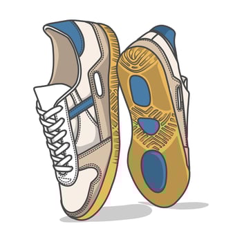Sneakers Design with Side angle. Sport shoes . vector