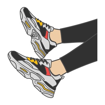 Sneakers Design with Side angle. Sport shoes . vector