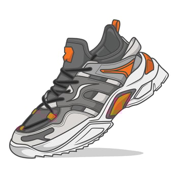 Sneakers Design with Side angle. Sport shoes . vector