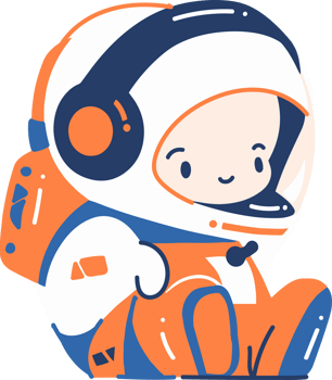Hand Drawn astronaut boy in flat style png