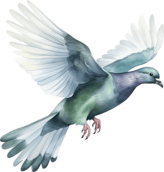 Pigeon bird watercolor illustration. AI Generated png