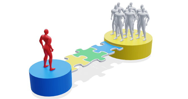 3d Man with Puzzles. 3d Businessman Teamwork Concept. png
