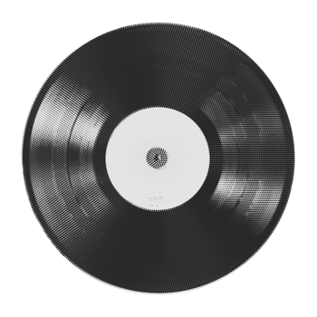 Halftone vinyl record collage. Collage design element in trendy magazine style. AI Generative png