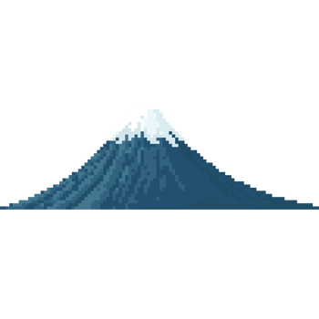 Pixel art fuji volcano illustration png