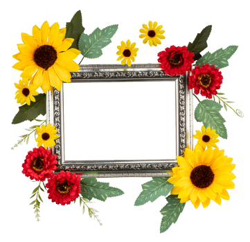vintage frame with flowers ornament png