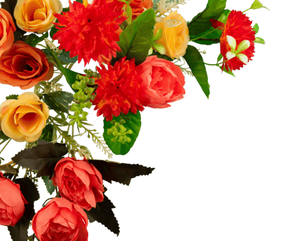 Bouquet flower frame corner isolated png