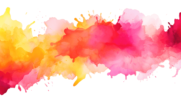 colorful ink splash on transparent background png