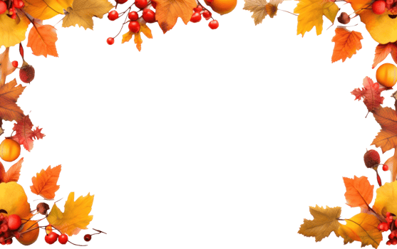 autumn leaves frame with berries and leaves png