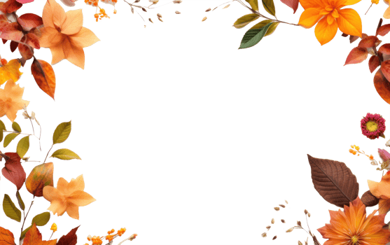 autumn leaves frame with berries and leaves png