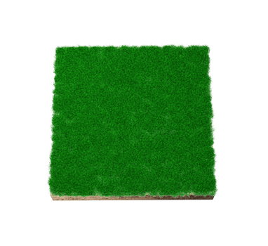 Square of green grass field green grass and Rock ground texture cross section with 3d illustration png