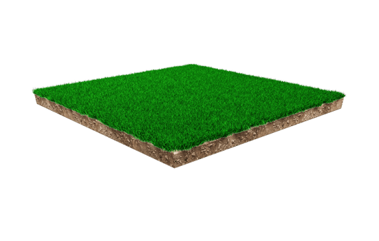 Square soil land geology cross section with green grass, earth mud cut away isolated 3D Illustration png
