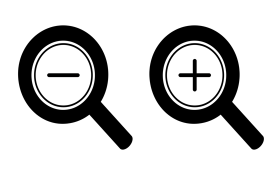 magnifying glass icon plus and minus png