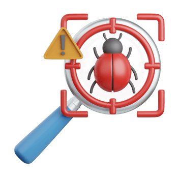 3d rendering bug detection isolated useful for technology, programming, development, coding, software, app, computing, server and connection design element png