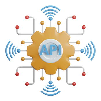 3d rendering api setting isolated useful for technology, programming, development, coding, software, app, computing, server and connection design element png