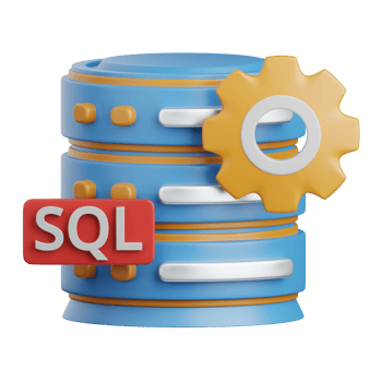 3d rendering sql isolated useful for technology, programming, development, coding, software, app, computing, server and connection design element png
