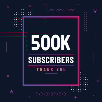 Thank you 500k subscribers or followers. web social media modern post design vector