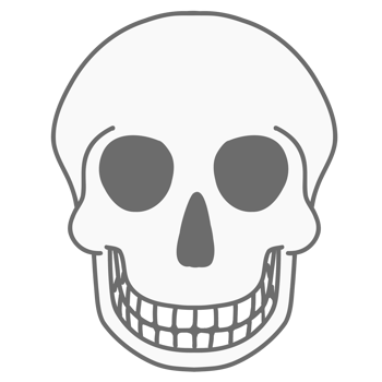 Halloween smiling human skull, grinning skull png