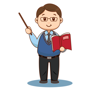 Cute Male Teacher Cartoon Character png