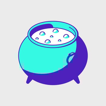Witch Cauldron isometric vector illustration