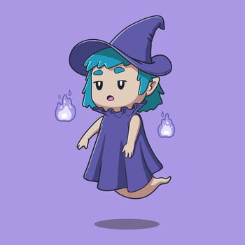 the ghost of witch vector illustration
