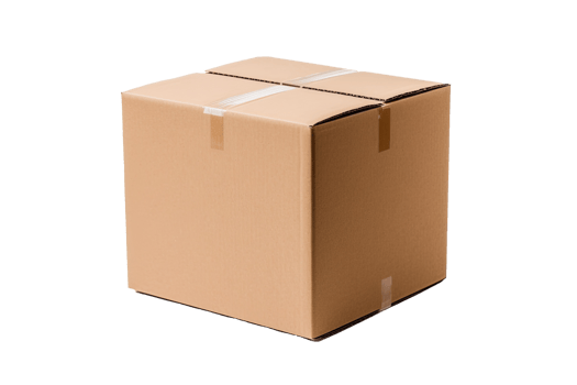 Cardboard box isolated on transparent background. PNG file, cut out. AI Generated