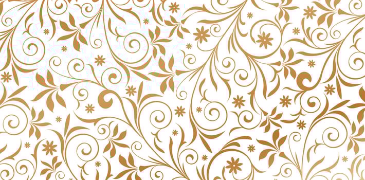 vector illustration ornament golden colors pattern with leaves and curls on a white background for Fashionable modern wallpapers or textile, books covers, Digital interfaces, prints templates