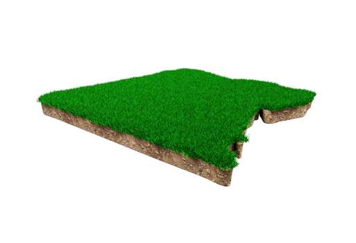 Egypt Map soil land geology cross section with green grass and Rock ground texture 3d illustration png