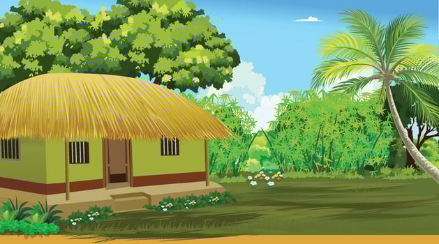 Forest scene with various forest trees vector