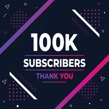 Thank you 100k subscribers or followers. web social media modern post design vector
