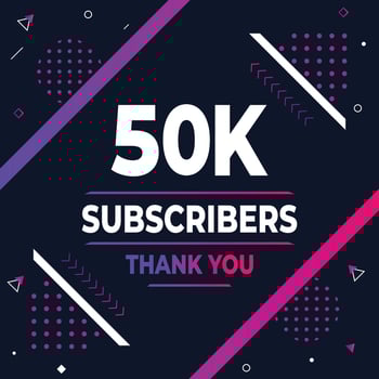 thank you 50k subscribers or followers. web social media modern post design vector