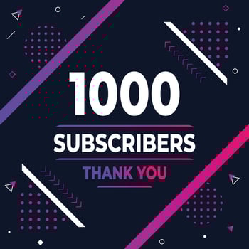 Thank you 1000 subscribers or followers. web social media modern post design vector