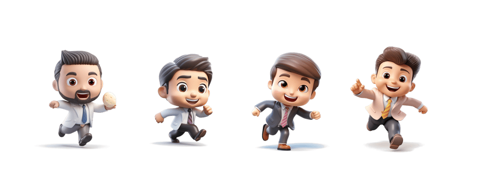 Businessman cartoon character running smiling and cute on transparent background, work enthusiasm concept. png