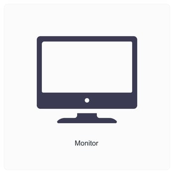 Monitor and desktop icon concept vector