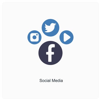 social media and media icon concept vector