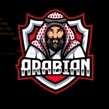 Arabic Sultan mascot logo isolated vector