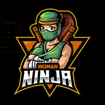 woman ninja e sport logo mascot design vector