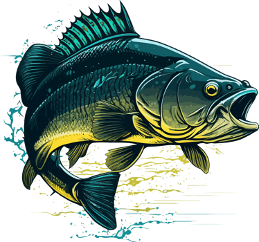 Big bass fish vector cartoon for t shirt Big bass fish t shirt design png