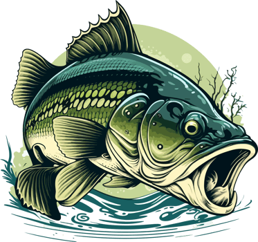 Big bass fish vector cartoon for t shirt Big bass fish t shirt design png
